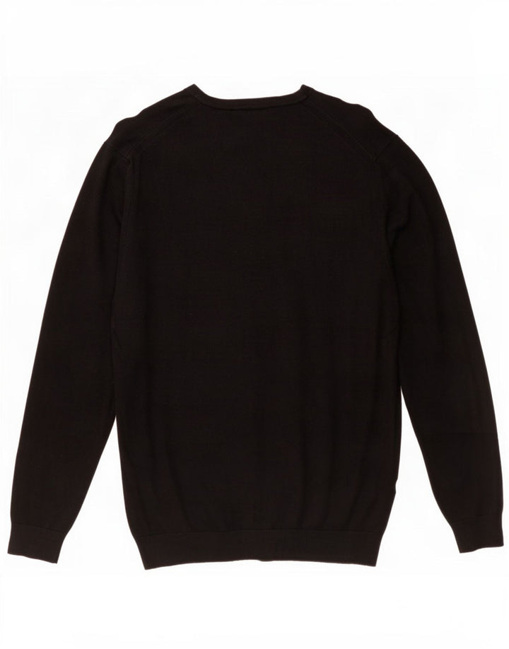 Zara Mens Crew Neck Jumper Sweater Large Black