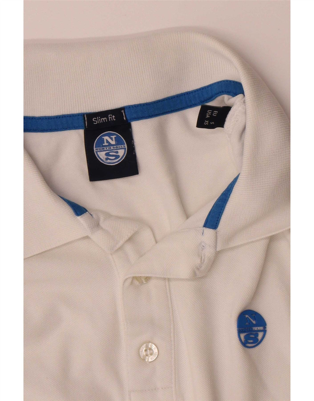 North Sails Mens Slim Fit Polo Shirt Small White Cotton