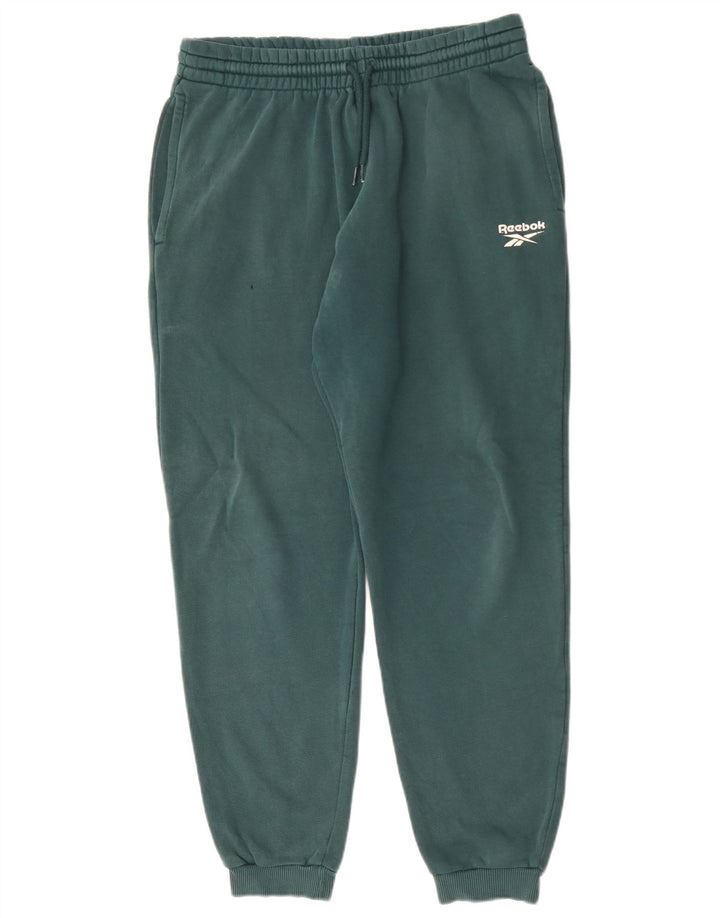 Reebok Mens Tracksuit Trousers Joggers Medium Green Cotton
