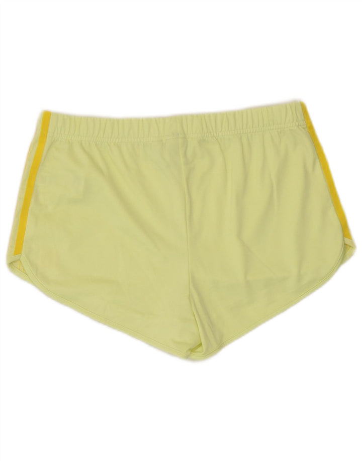 Adidas Womens Sport Shorts UK 12 Medium Yellow Polyester