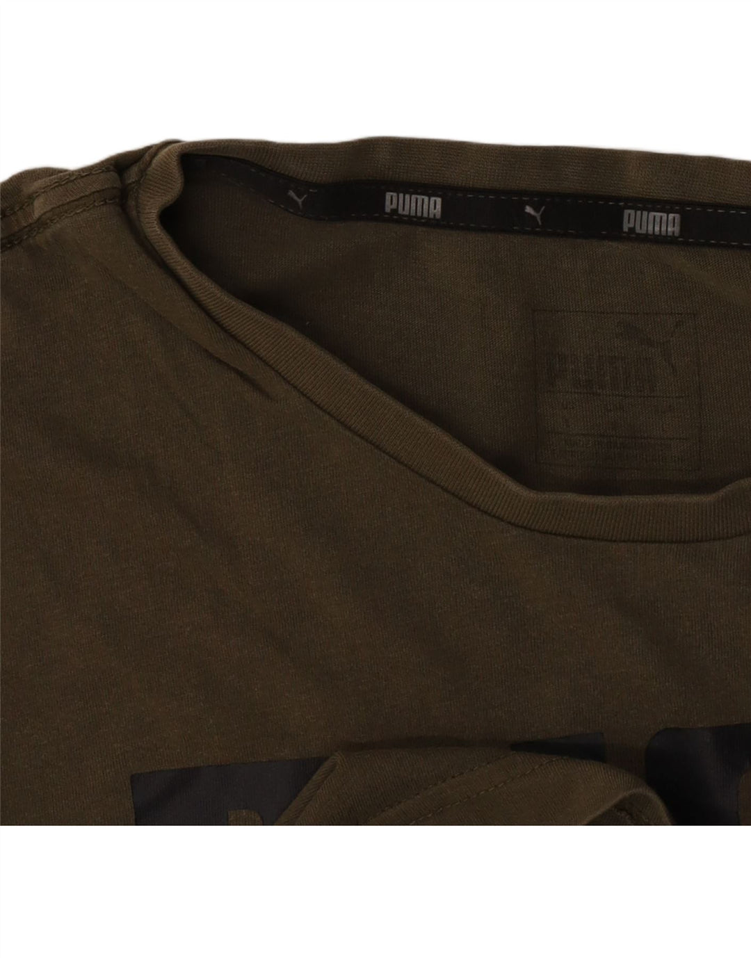 Puma Mens Graphic T-Shirt Top Large Khaki