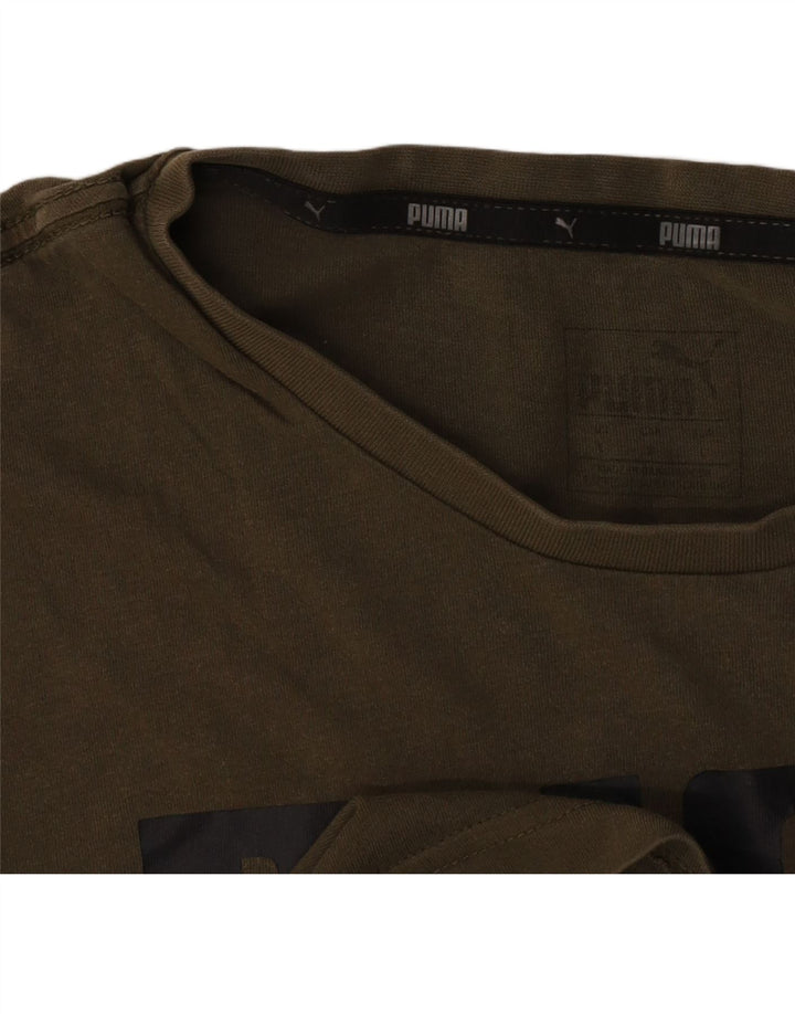 Puma Mens Graphic T-Shirt Top Large Khaki
