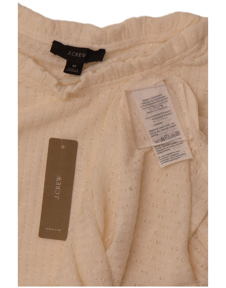 J. CREW Womens Knit Blouse Top UK 14 Medium Off White Polyester