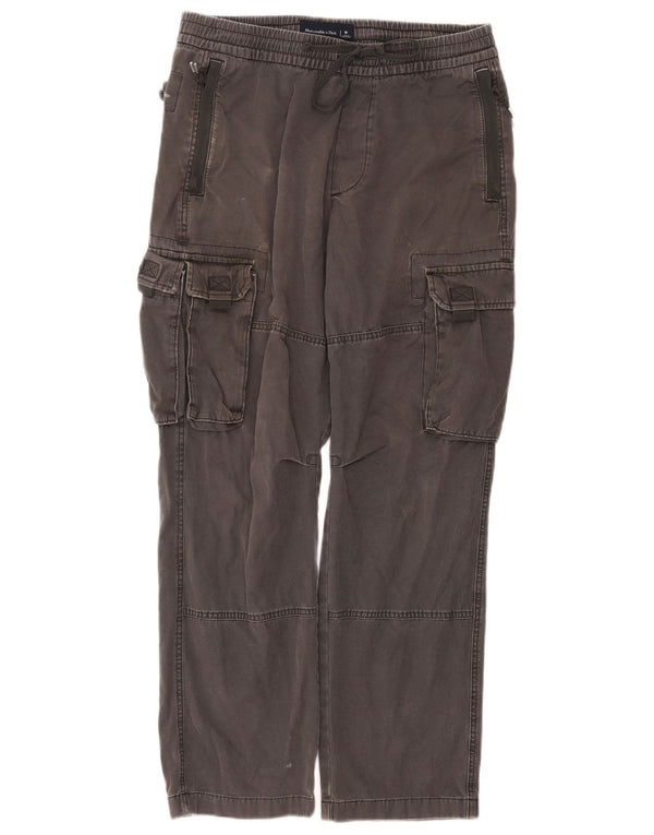 Abercrombie & Fitch Mens Straight Cargo Trousers Medium W32 L28 Grey Cotton