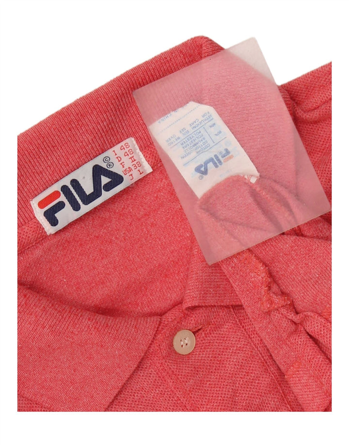 FILA Mens Polo Shirt IT 48 Medium Red Cotton