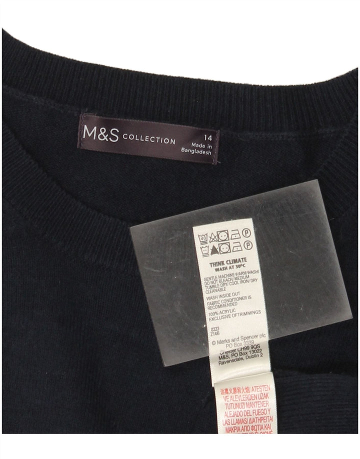 Marks & Spencer Womens Boat Neck Jumper Sweater UK 14 Large Multicoloured