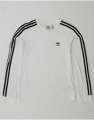 ADIDAS Womens Top Long Sleeve UK 8 Small White Cotton