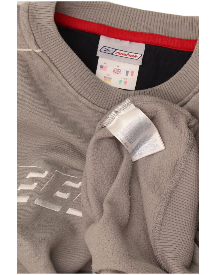 Reebok Mens Graphic Sweatshirt Jumper Medium Grey Cotton