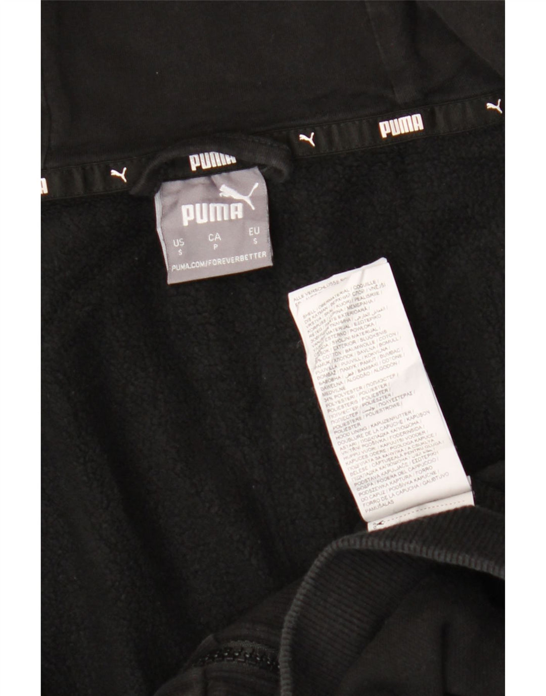 Puma Mens Graphic Zip Hoodie Sweater Small Black Cotton