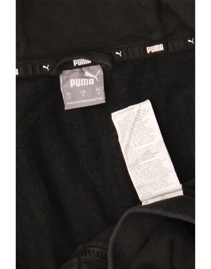 Puma Mens Graphic Zip Hoodie Sweater Small Black Cotton