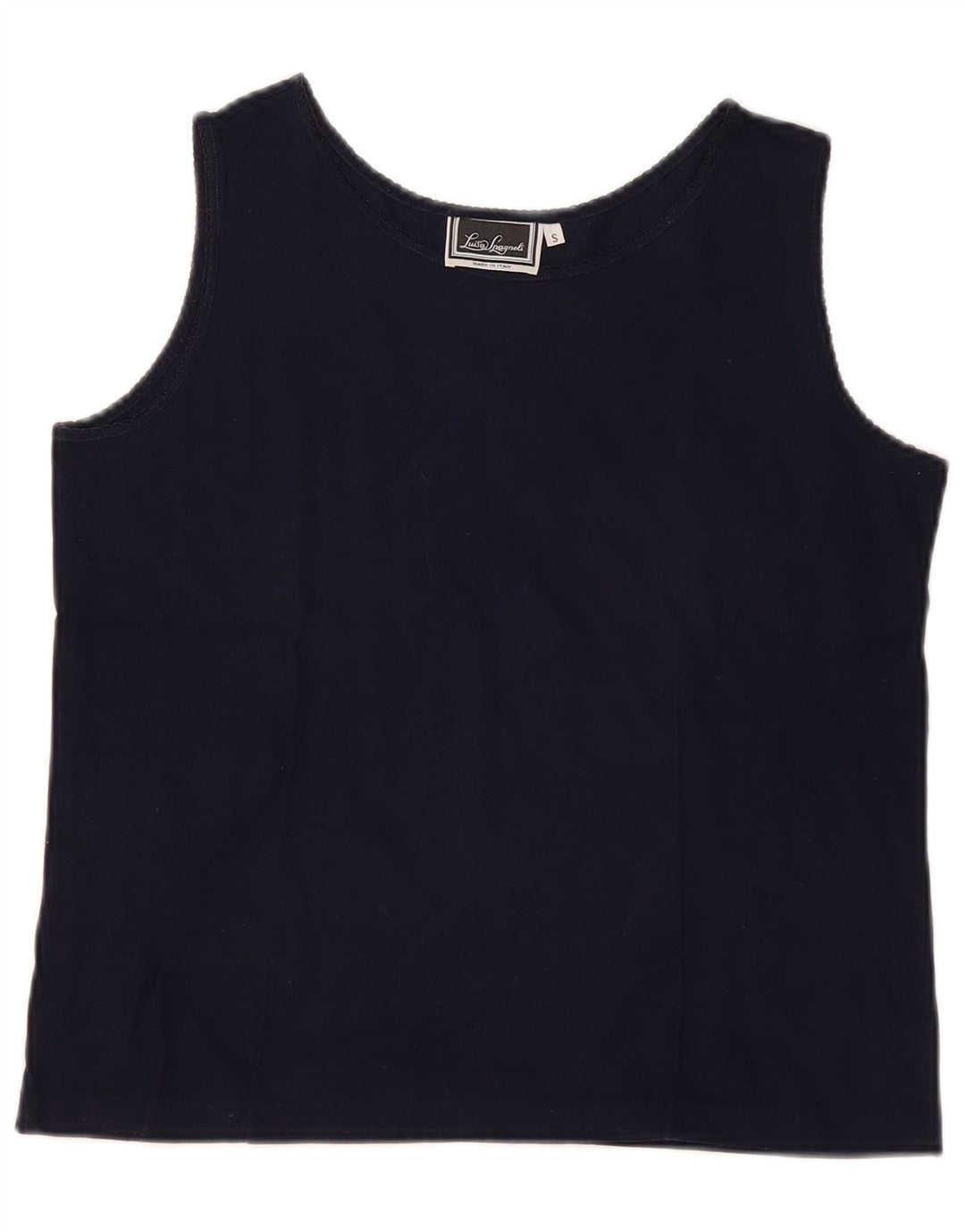 Luisa Spagnoli Womens Vest Top UK 10 Small Navy Blue