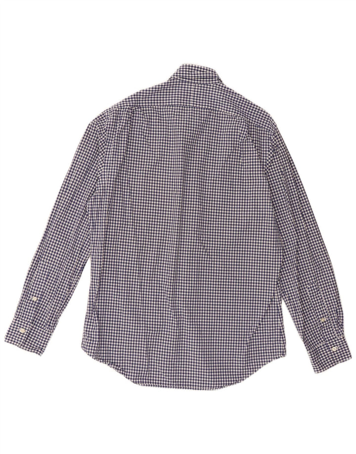Polo Ralph Lauren Mens Slim Fit Shirt Large Blue Gingham Cotton