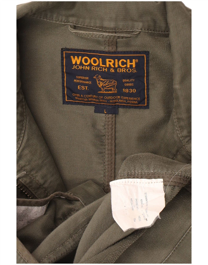 Woolrich Mens Military Jacket UK 40 Large Khaki Cotton