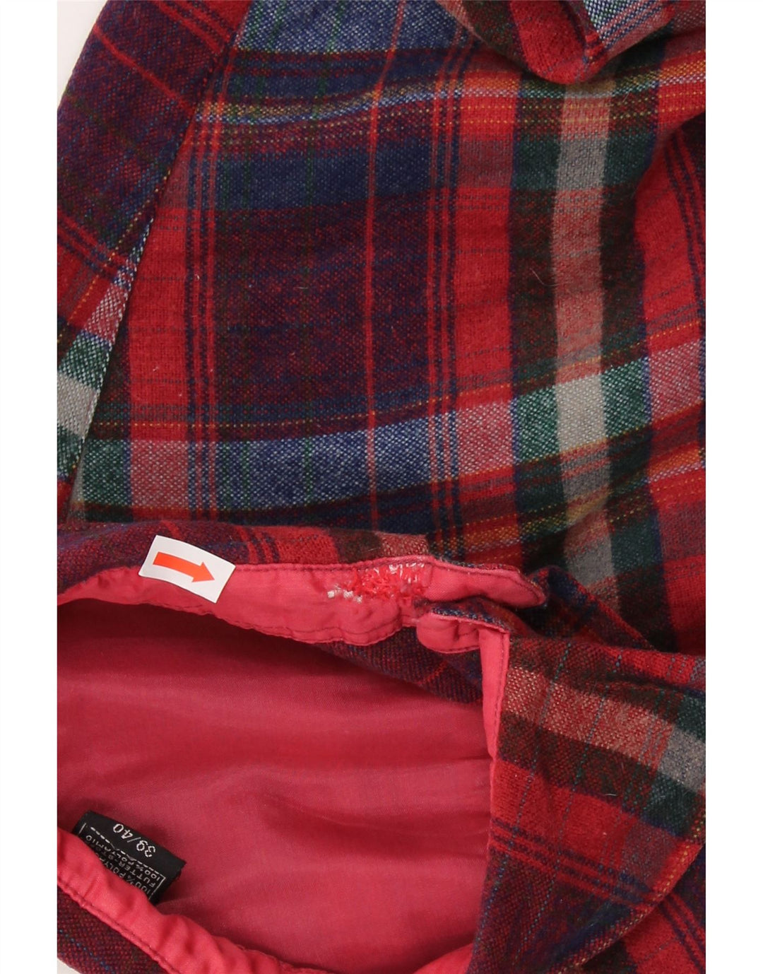 VINTAGE Mens Overshirt Shirt Size 39/40 Medium Red Check Polyacrylic Vintage Vintage and Second-Hand Vintage from Messina Hembry 