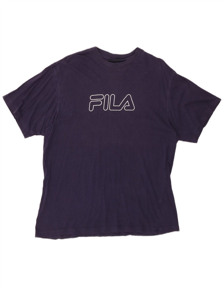 FILA Mens Graphic T-Shirt Top XL Navy Blue