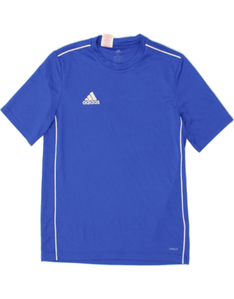 ADIDAS Boys Climalite Graphic T-Shirt Top 15-16 Years XL Blue Polyester | Vintage Adidas | Thrift | Second-Hand Adidas | Used Clothing | Messina Hembry 