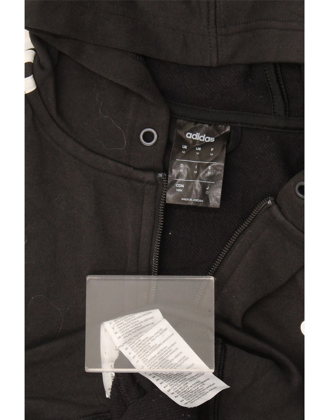 Adidas Mens Climalite Zip Hoodie Sweater Medium Black Polyester