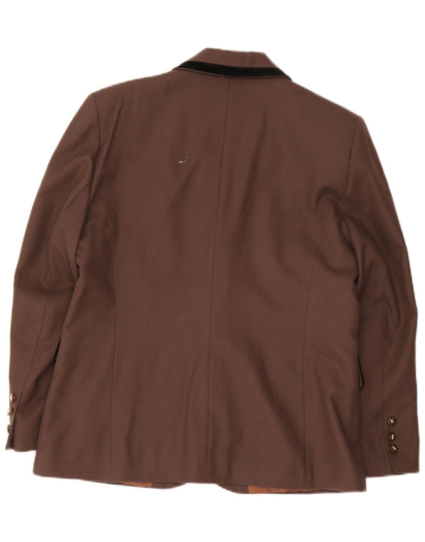 Dorene Womens 2 Button Blazer Jacket UK 18 XL Brown New Wool