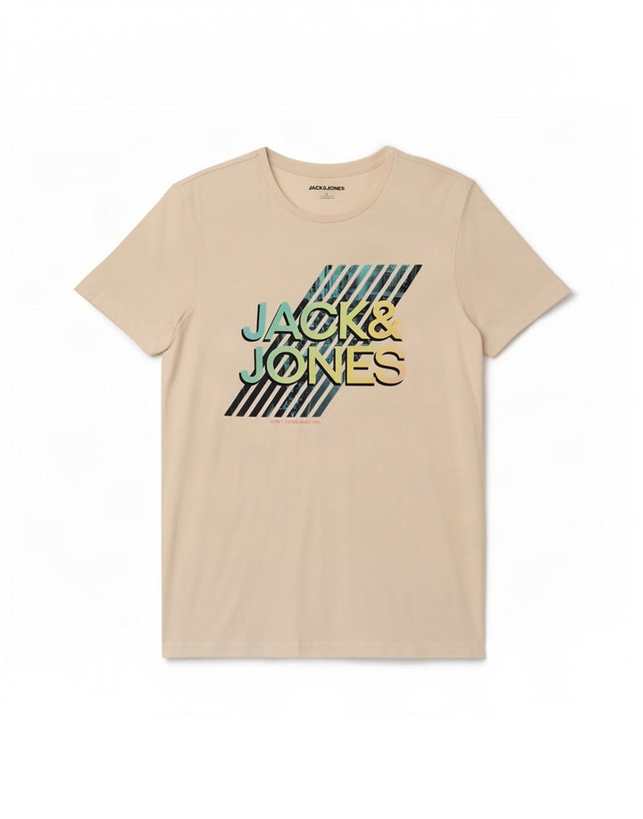 Jack & Jones Mens Graphic T-Shirt Top Medium White Cotton