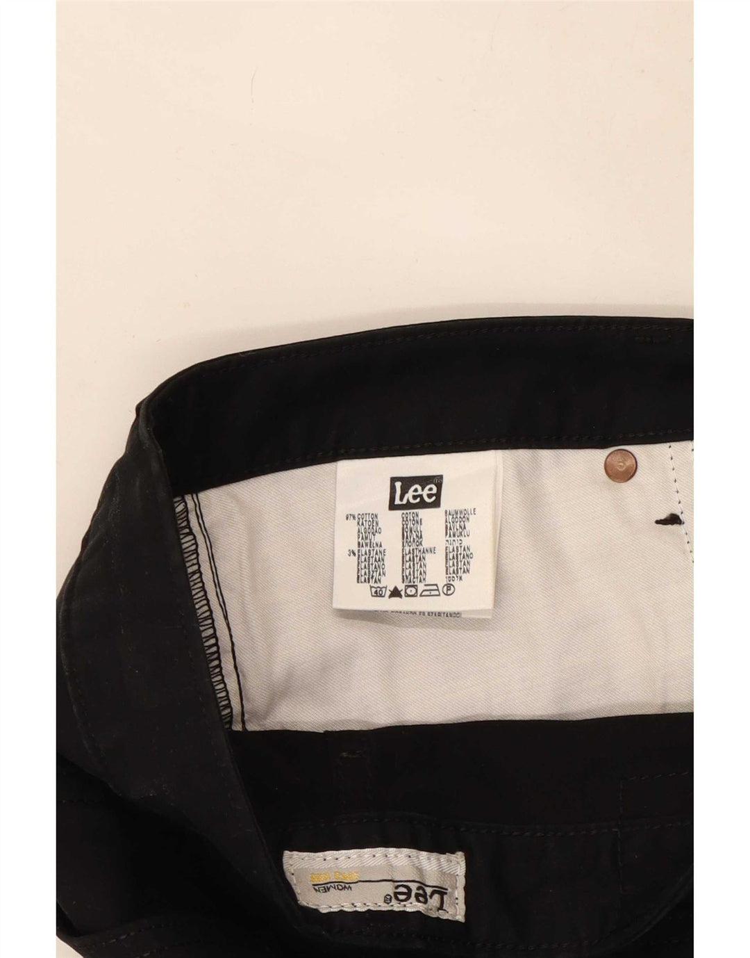 Lee Womens Cameron Bootcut Casual Trousers W32 L33 Black Cotton