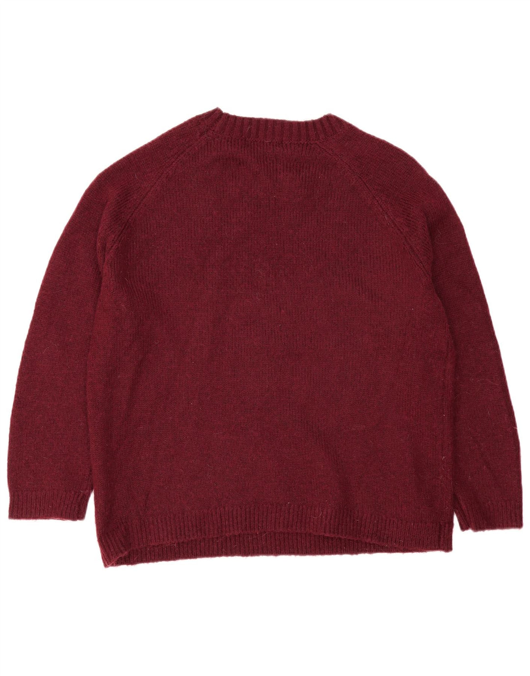 Marks & Spencer Mens Crew Neck Jumper Sweater Large Burgundy Acrylic