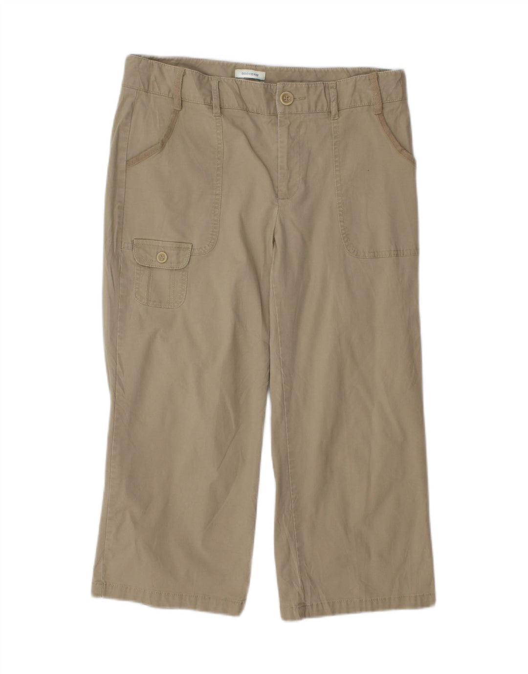 DOCKERS Womens Capri Cargo Trousers US 8 Medium W32 L21 Beige Cotton Vintage Dockers and Second-Hand Dockers from Messina Hembry 