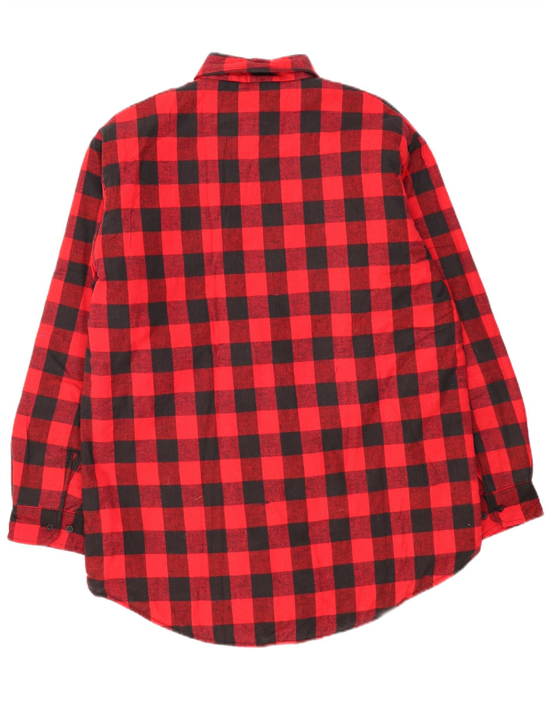 Vintage Mens Lumberjack Flannel Shirt Large Red Gingham Cotton