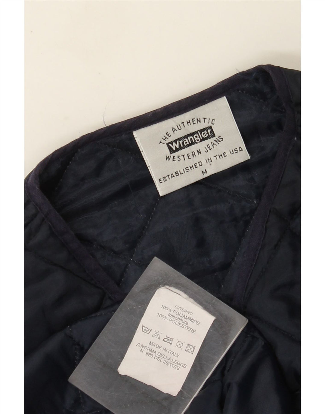Wrangler Mens Quilted Gilet UK 38 Medium Navy Blue Polyamide