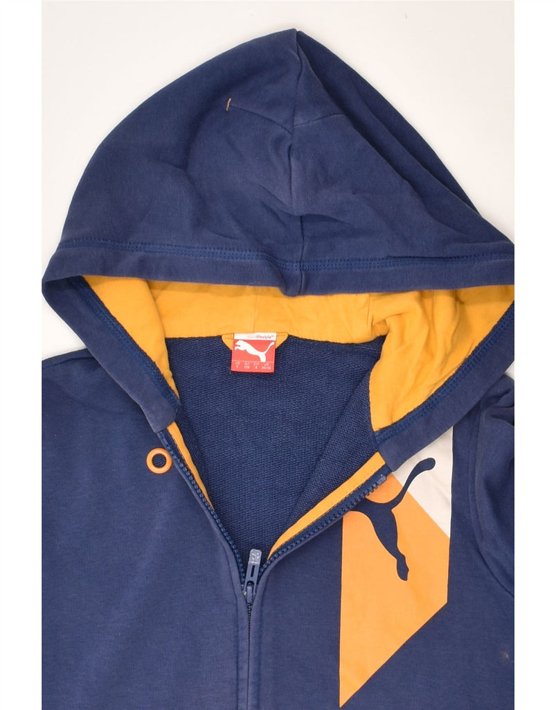 PUMA Boys Zip Hoodie Sweater 7-8 Years Navy Blue Cotton | Vintage Puma | Thrift | Second-Hand Puma | Used Clothing | Messina Hembry 