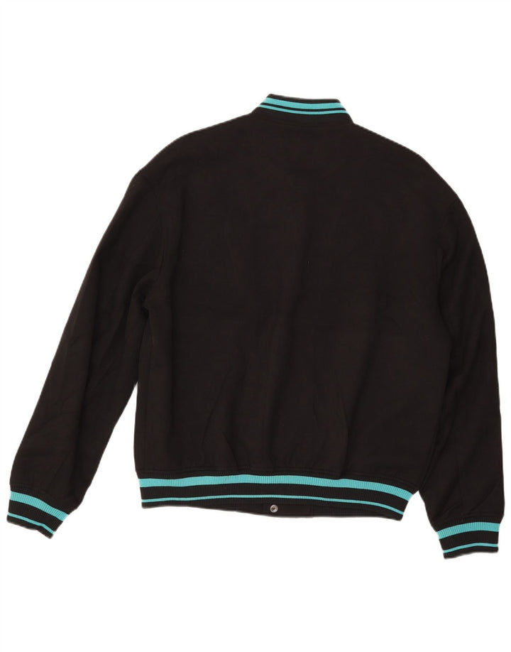 Zara Mens Graphic Varsity Jacket UK 38 Medium Black Polyester