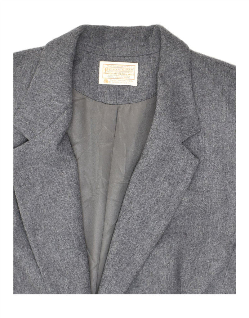 PENDLETON Womens 2 Button Blazer Jacket UK 18 Large Grey Virgin Wool | Vintage Pendleton | Thrift | Second-Hand Pendleton | Used Clothing | Messina Hembry 