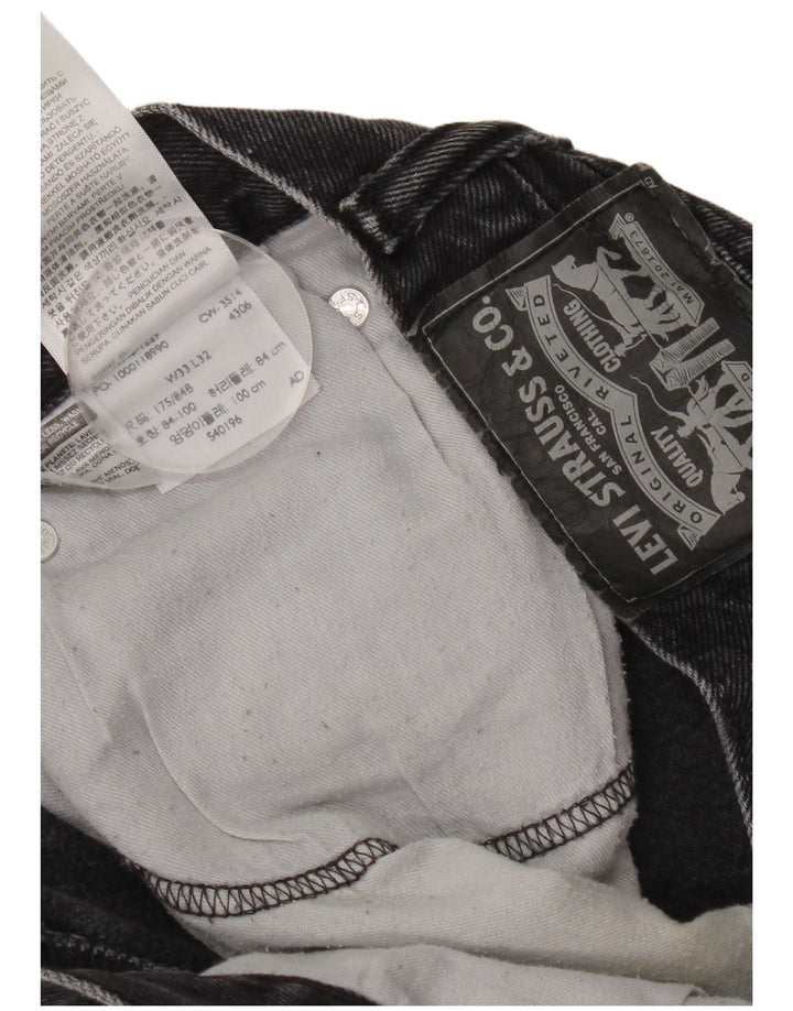 Levi's Mens Straight Jeans W33 L32 Black Cotton