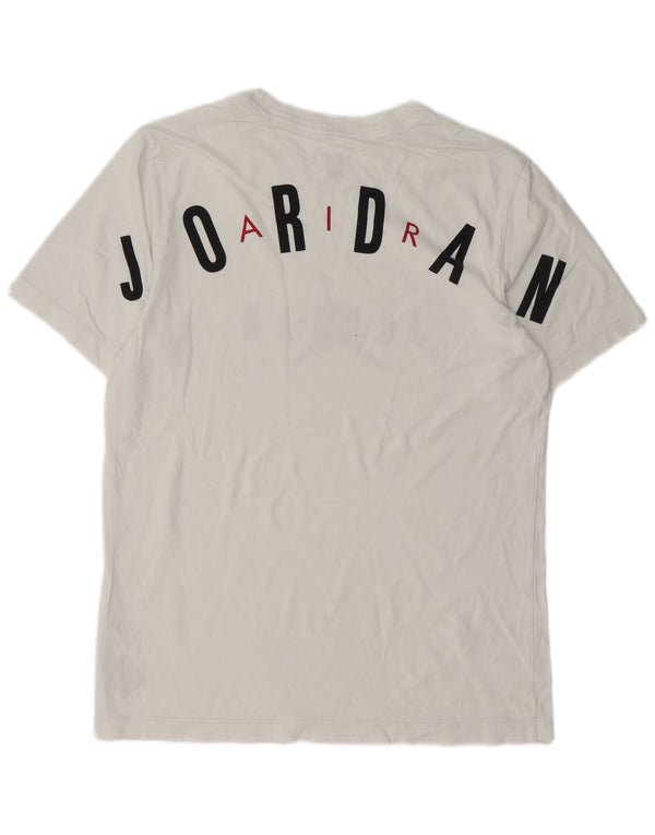 JORDAN Mens Graphic T-Shirt Top Medium White Cotton