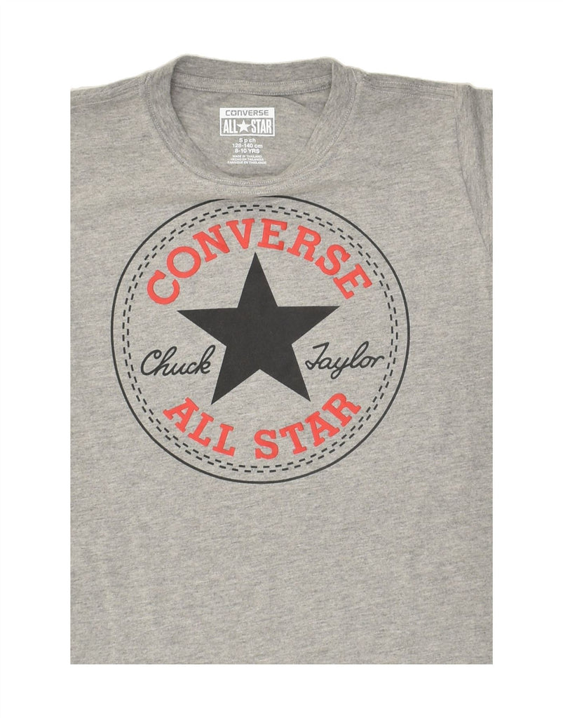 CONVERSE Boys Graphic T-Shirt Top 8-9 Years Small  Grey Cotton | Vintage Converse | Thrift | Second-Hand Converse | Used Clothing | Messina Hembry 