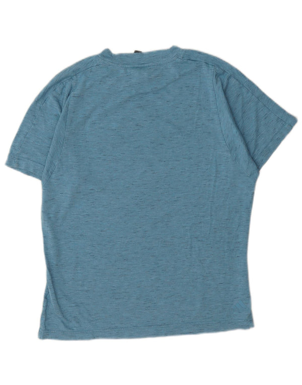 Adidas Womens Graphic T-Shirt Top UK 12/14 Medium Blue Flecked Polyester