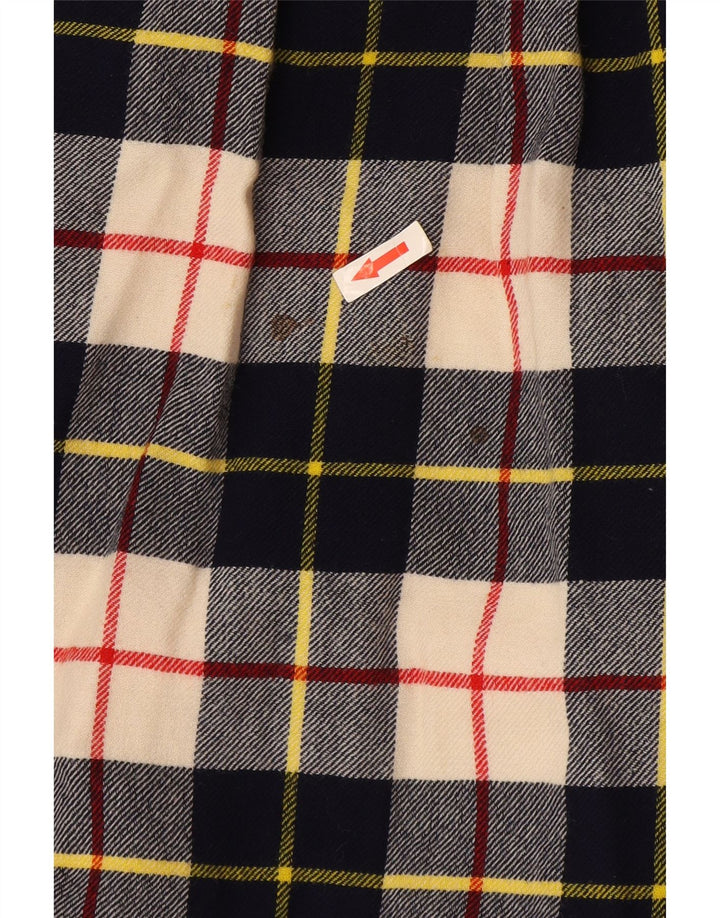 Kuhn Womens Pleated Skirt IT 44 Medium W30 Navy Blue Check Wool