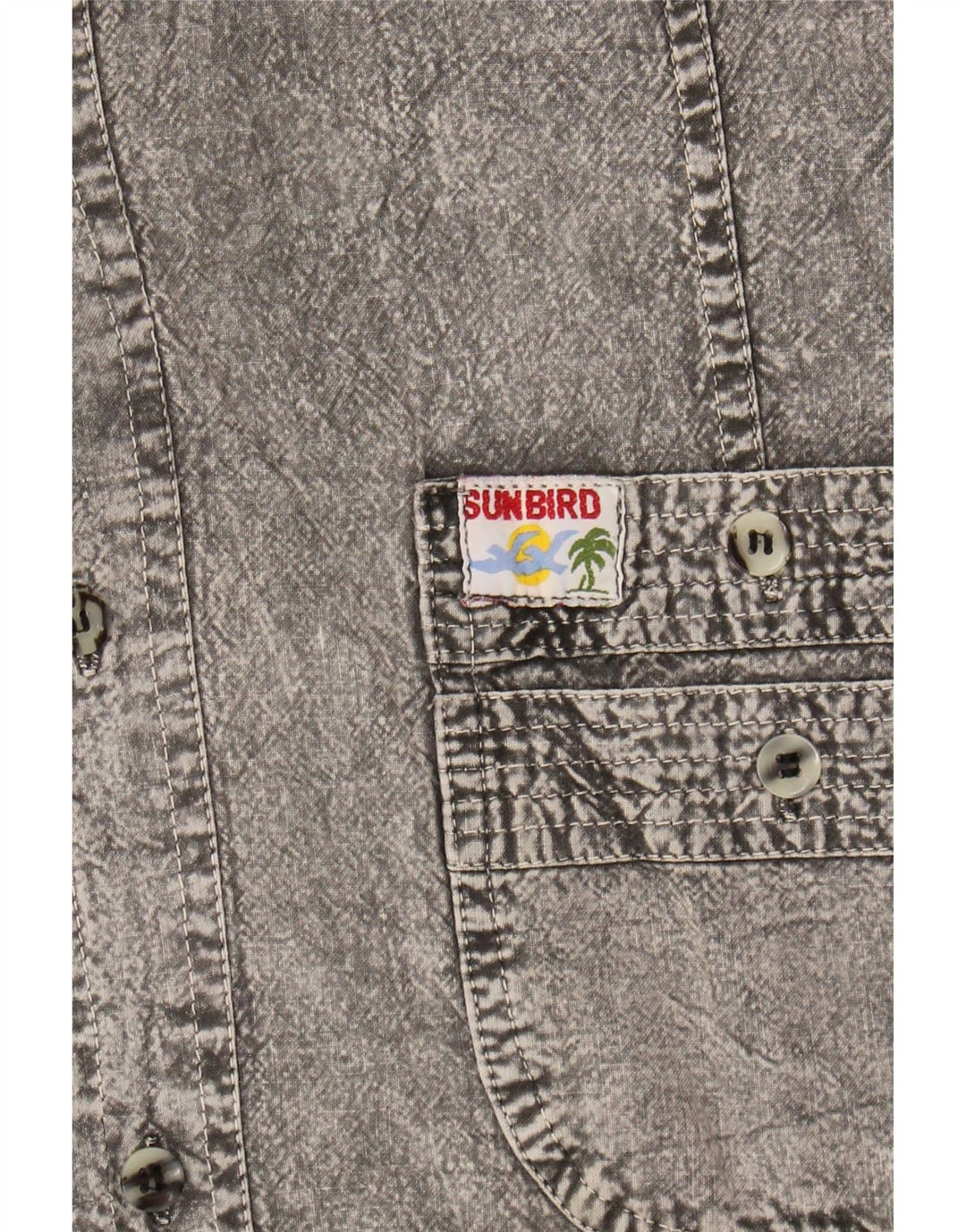 VINTAGE Mens Denim Shirt Large Grey