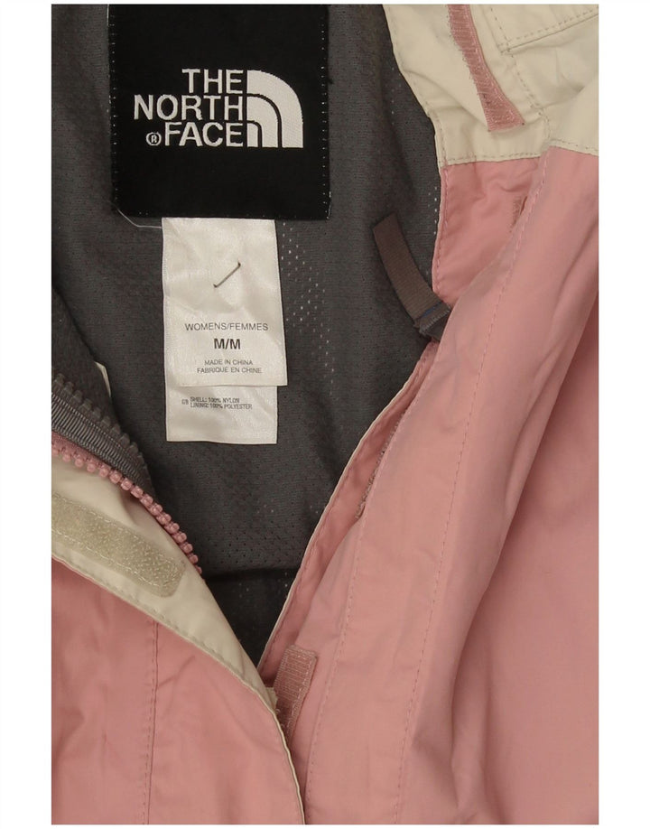 The North Face Womens Rain Jacket UK 12 Medium Pink Colourblock Nylon