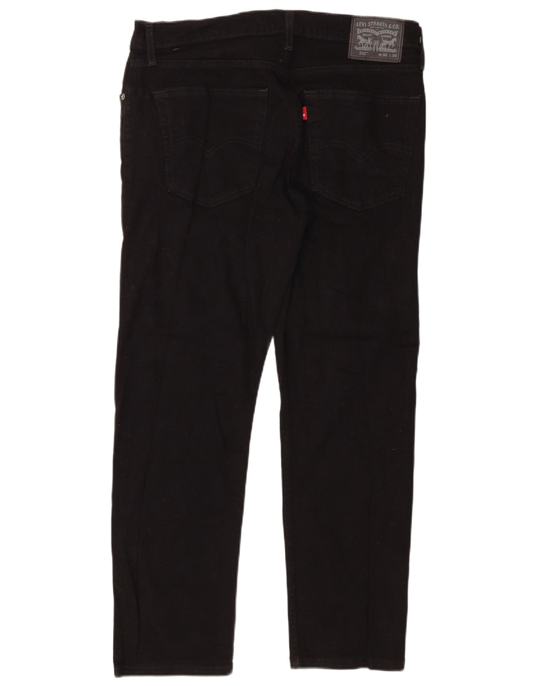 Levi's Mens 502 Tapered Jeans W36 L30 Black Cotton