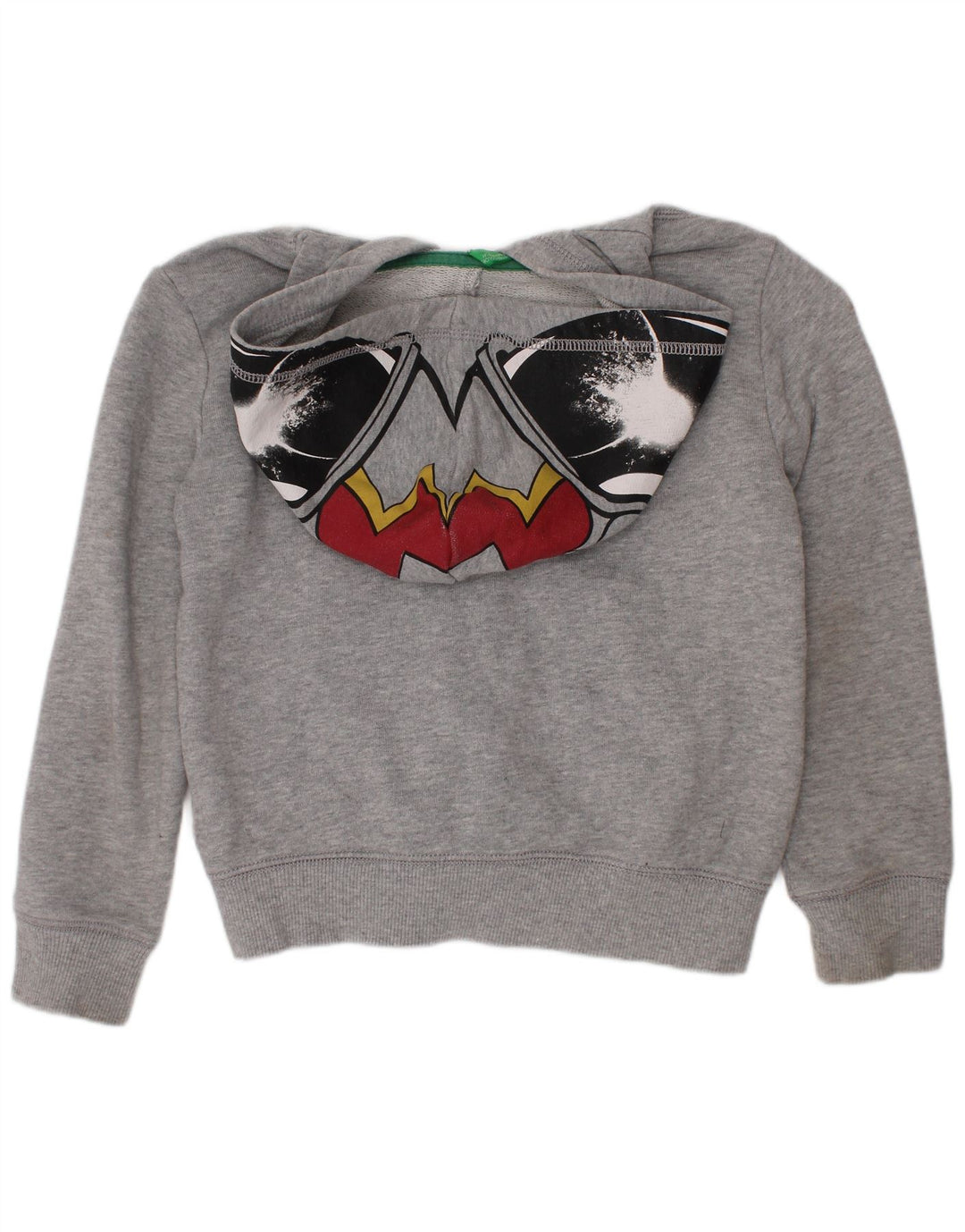Benetton Boys Graphic Zip Hoodie Sweater 5-6 Years Grey