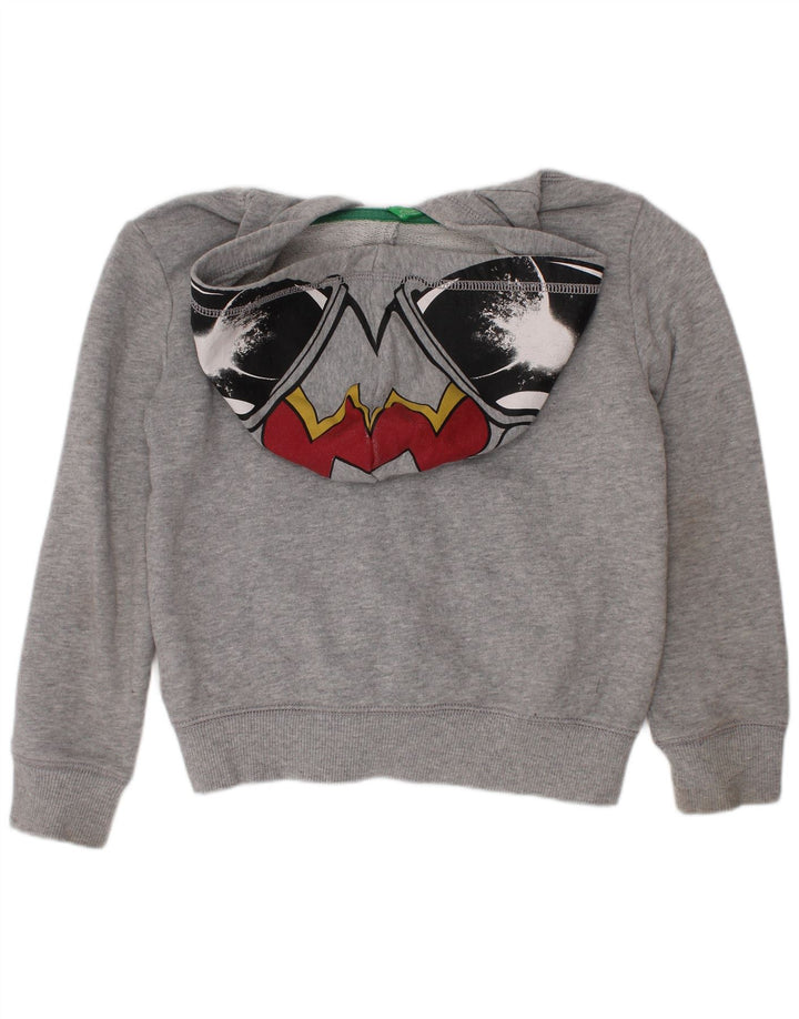 Benetton Boys Graphic Zip Hoodie Sweater 5-6 Years Grey