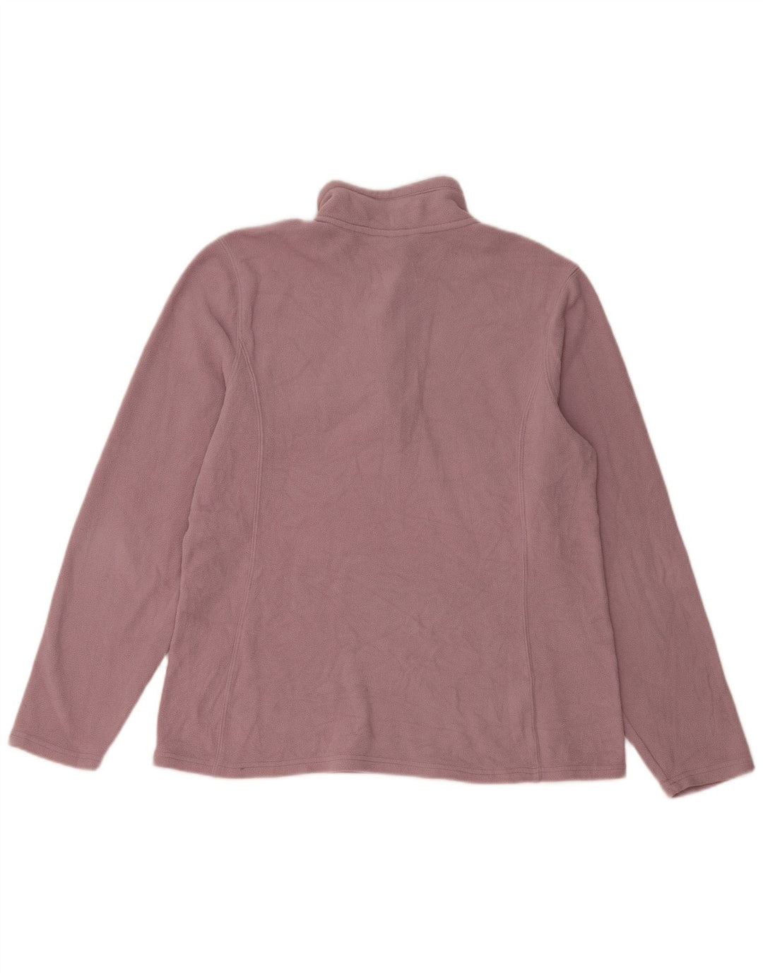 EDDIE BAUER Womens Zip Neck Fleece Jumper UK 16 Large Purple Polyester