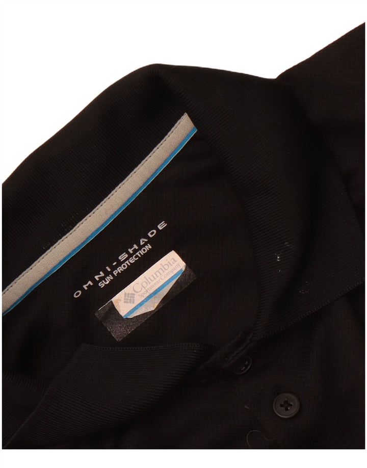 COLUMBIA Mens Omni-Shade Polo Shirt Large Black