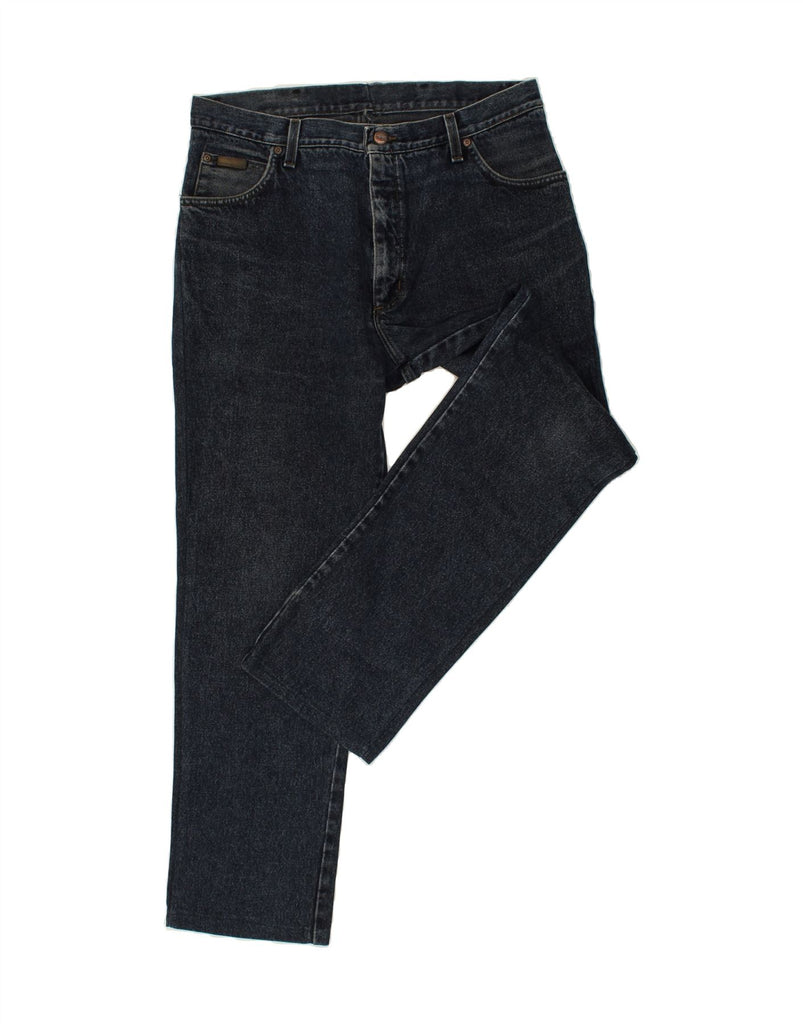 WRANGLER Mens Straight Jeans W34 L31 Navy Blue | Vintage Wrangler | Thrift | Second-Hand Wrangler | Used Clothing | Messina Hembry 