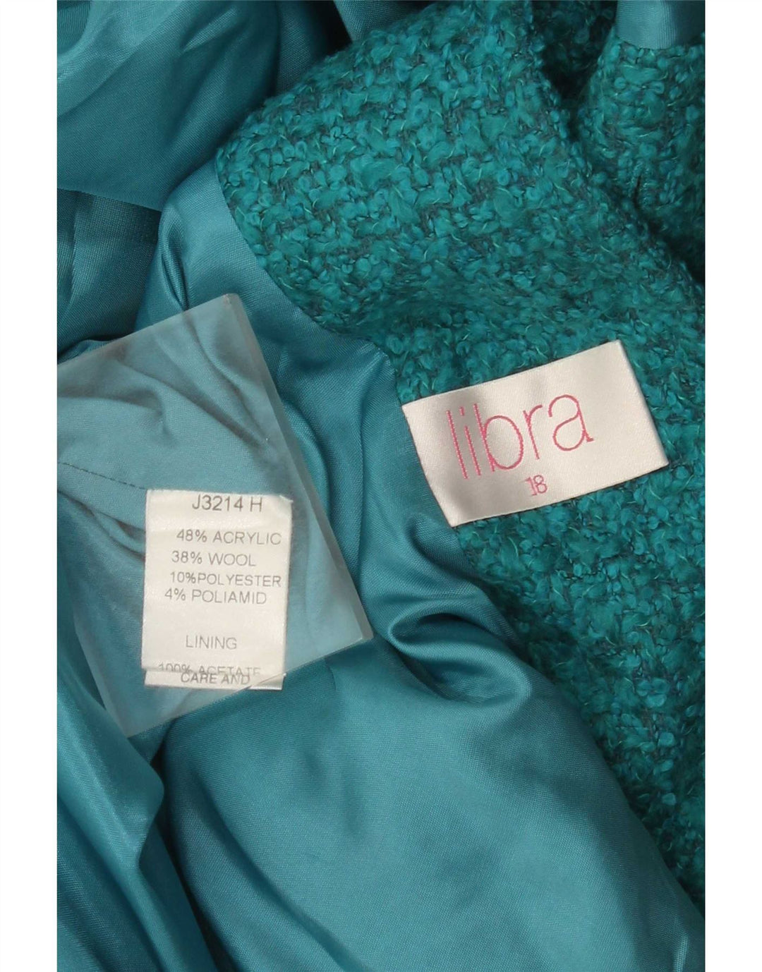 Libra Womens 3 Button Blazer Jacket UK 18 XL Turquoise Acrylic