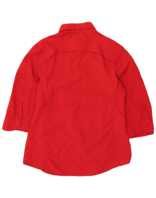 Columbia Womens 3/4 Sleeve Shirt UK 18 XL Red Nylon