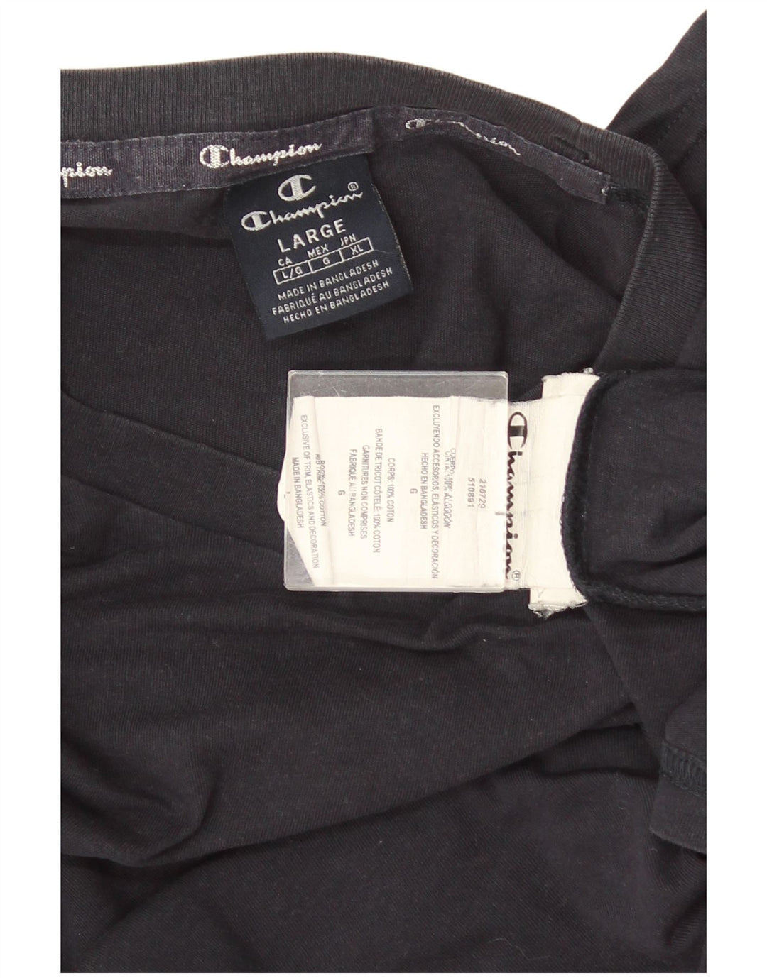 CHAMPION Mens T-Shirt Top Large Navy Blue Cotton