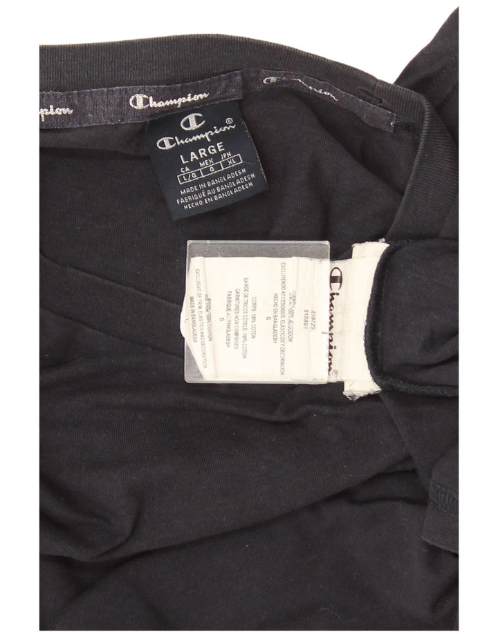 CHAMPION Mens T-Shirt Top Large Navy Blue Cotton