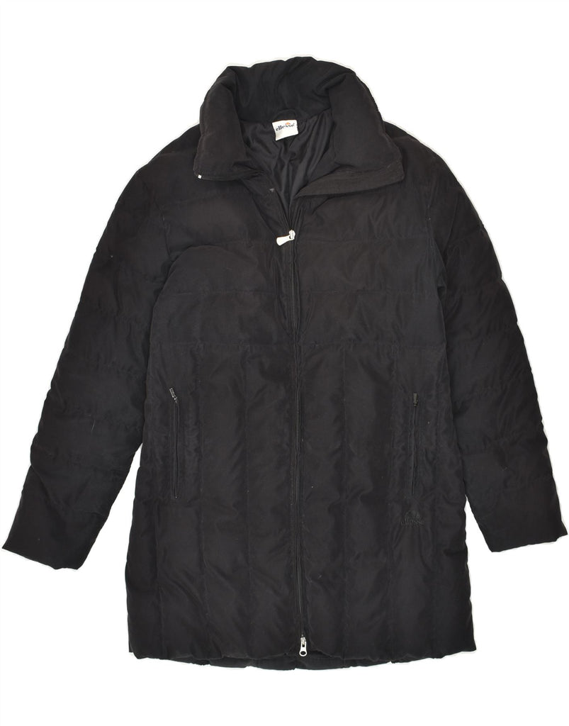 ELLESSE Womens Padded Coat UK 14 Large Black Polyester | Vintage Ellesse | Thrift | Second-Hand Ellesse | Used Clothing | Messina Hembry 