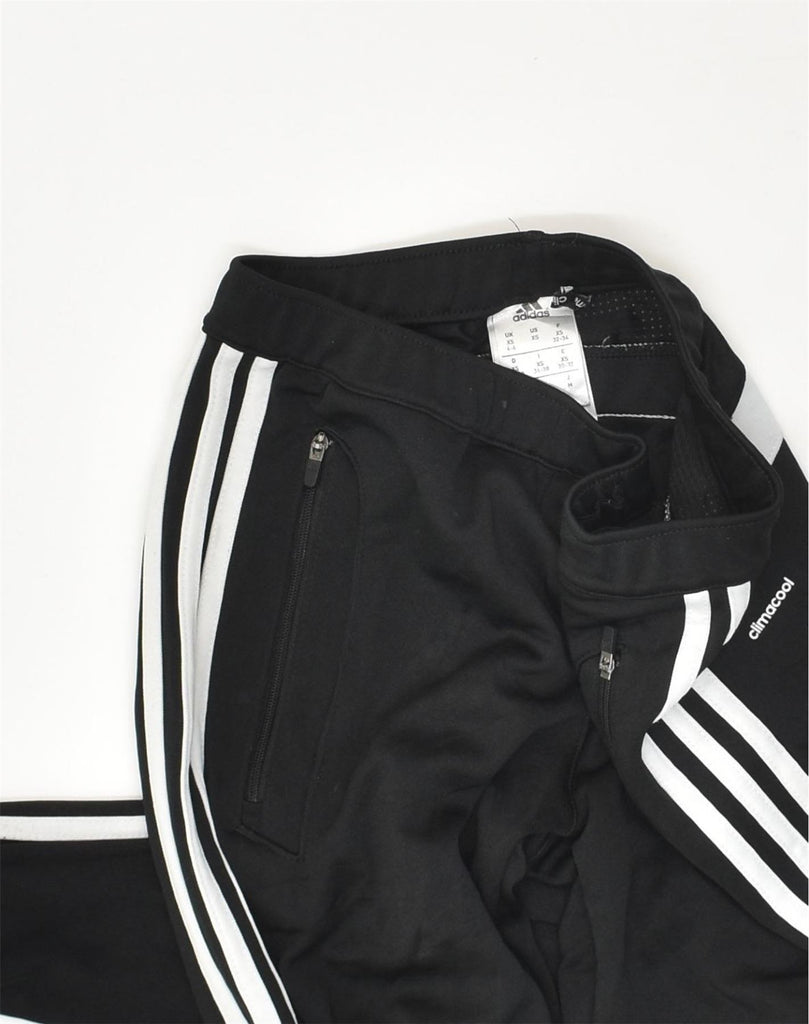 ADIDAS Womens Tracksuit Trousers UK 6 XS Black Polyester | Vintage Adidas | Thrift | Second-Hand Adidas | Used Clothing | Messina Hembry 